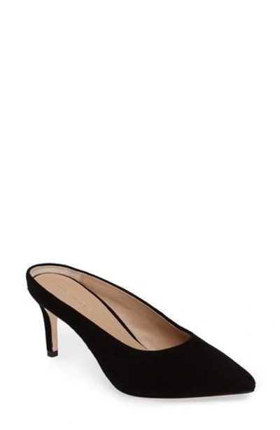 Pour La Victoire Daria Leather Mules In Black