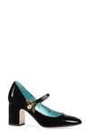 Gucci Embellished Patent-leather Mary Jane Pumps In Black Leather
