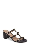 Valentino Garavani Rockstud Leather Sandals In Black