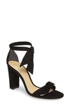 Alexandre Birman Clarita Ankle Tie 90mm Sandals In Black Suede