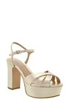 Schutz Keefa Platform Sandals In Platina