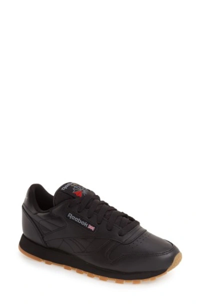 Reebok Classic Leather Sneaker In Black/gum