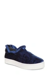 OPENING CEREMONY CICI VELVET RUFFLE SLIP-ON SNEAKER,F17ZAV16059