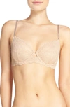 Calvin Klein Seductive Comfort With Lace Full Coverage Bra Qf1741 In Bare