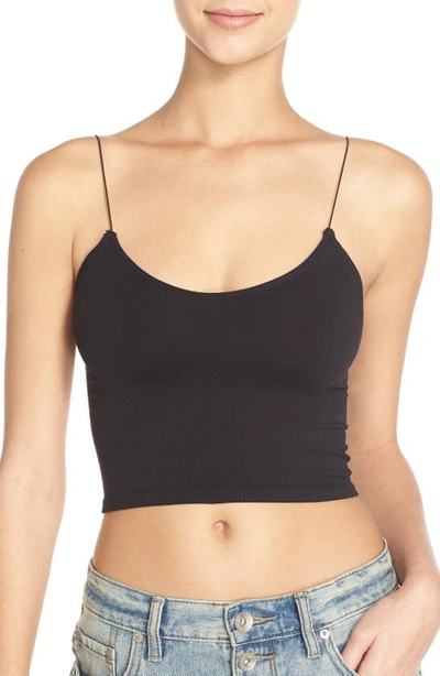 Free People Seamless Skinny Strap Top-black