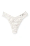 Hanky Panky 'i Do' Swarovski Crystal Original Rise Thong In White