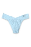 Hanky Panky 'i Do' Swarovski Crystal Original Rise Thong In Powder Blue