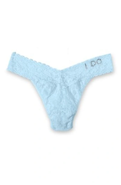 Hanky Panky 'i Do' Swarovski Crystal Original Rise Thong In White