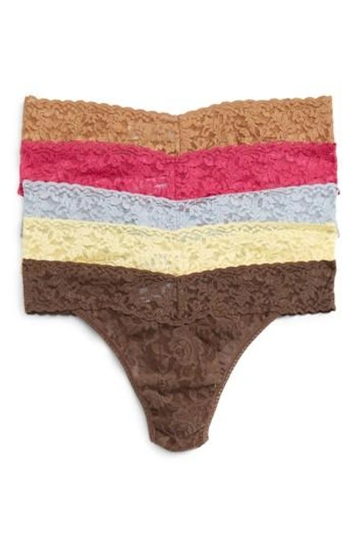 Hanky Panky 5-pack Original Rise Thongs In Classic Colors