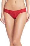 Hanky Panky Stretch Lace Traditional-rise Thong In Red