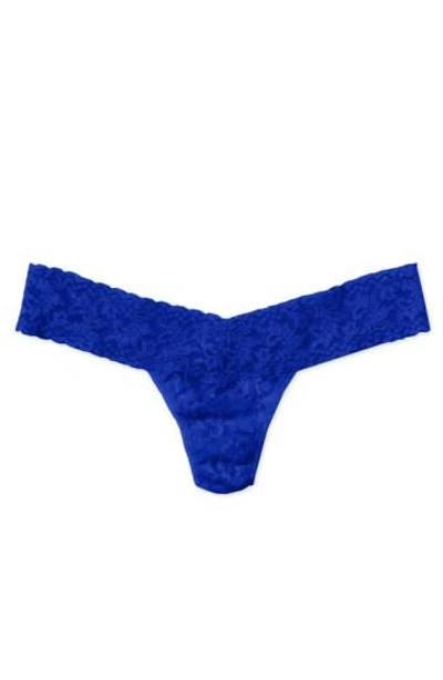 Hanky Panky Signature Lace Low Rise Thong In Sapphire