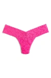 Hanky Panky Signature Lace Low-rise Thong In Passionate Pink