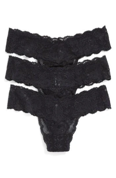 Cosabella 'never Say Never Cutie' Thong In Black/ Black/ Black