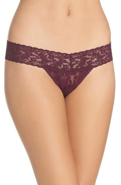 Hanky Panky Signature Lace Low Rise Thong In Dark Dahlia