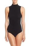 Commando Ballet Mockneck Sleeveless Thong Bodysuit In Black