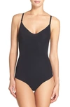 Commando Classic Control Stretch Thong Bodysuit In Black