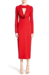 CUSHNIE ET OCHS COWL NECK PENCIL DRESS,217325-12