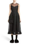 SIMONE ROCHA TEDDY FEATHER TRIM TULLE DRESS,3738F 0069