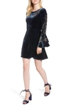 PARKER DONATELLA BELL SLEEVE VELVET DRESS,P7I4070RVP