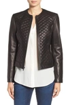COLE HAAN QUILTED LEATHER MOTO JACKET,356M2685