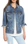 Ag Robyn Dark Wash Denim Jacket In 10 Years Mnetic Blue