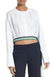 DIANE VON FURSTENBERG GROSGRAIN TRIM SHIRT,10267DVF