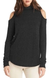 MICHAEL STARS COLD SHOULDER TURTLENECK TOP,8342