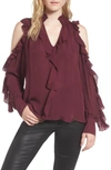 PARKER ELANA RUFFLE SILK BLOUSE,P7I3968GE