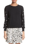 MARC JACOBS IMITATION PEARL EMBELLISHED WOOL & CASHMERE SWEATER,M4006815