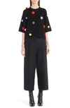 FENDI CASHMERE SWEATER WITH GENUINE MINK FUR POMPOMS,FZZ988-OZO