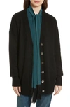 Equipment Gia Cashmere Button Cardigan In Charcoal Heather Grey