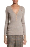 MARC JACOBS RIBBED V-NECK WOOL SWEATER,M4007017