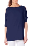 Michael Stars Cold Shoulder Tee In Nocturnal