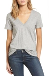 Rag & Bone The Vee Pima Cotton-jersey T-shirt In Heather Grey