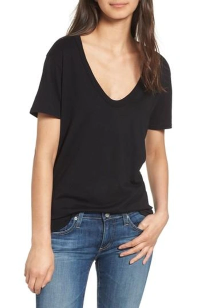 Ag Henson V-neck Tee In True Black