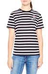 SANDRO TATTOO EMBROIDERED STRIPE TEE,T10952H