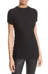 Helmut Lang Frill Detail And Fringe Hem Blouse In Black