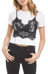 KENDALL + KYLIE LACE CAMI TEE,KCFA17128TK