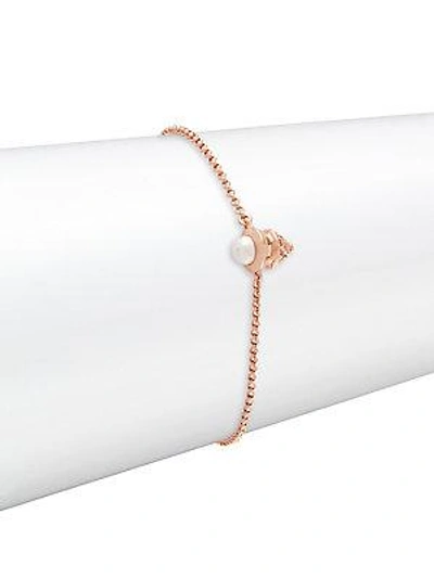 Eddie Borgo Pave Freshwater Pearl And Crystal Bracelet In Rose Gold