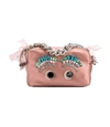 ANYA HINDMARCH Pink Diamante Eyes Chain Clutch Bag,1088866350818876709