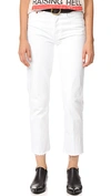 Re/done High Rise Rigid Stove Pipe Jeans White 28 In White