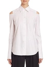 DEREK LAM Cold Shoulder Poplin Blouse,0400095714596