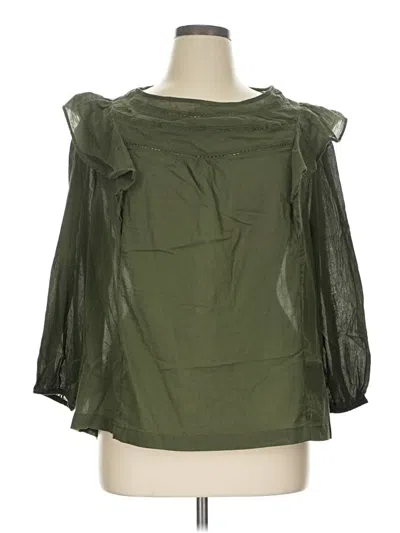 Pre-owned 89th & Madison 3/4 Sleeve Blouse In Green