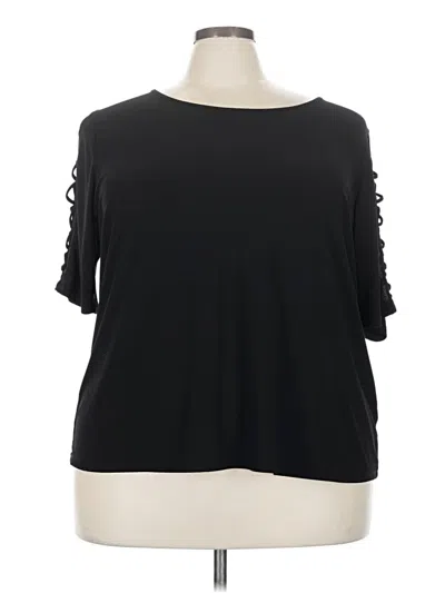 Pre-owned 89th & Madison 3/4 Sleeve Top Black Cold Shoulder Neckline Tops