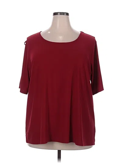 Pre-owned 89th & Madison 3/4 Sleeve Top Burgundy Boatneck Tops