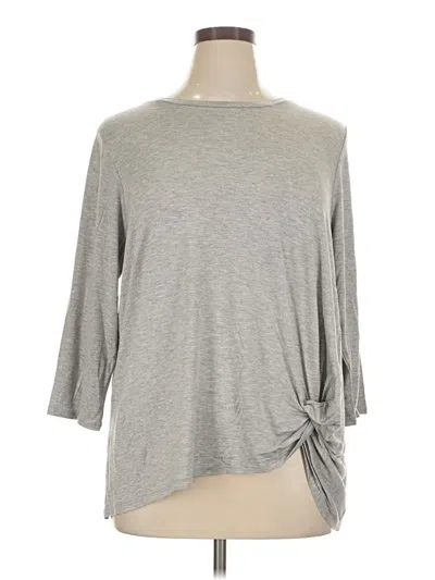 Pre-owned 89th & Madison 3/4 Sleeve Top Gray Boatneck Tops