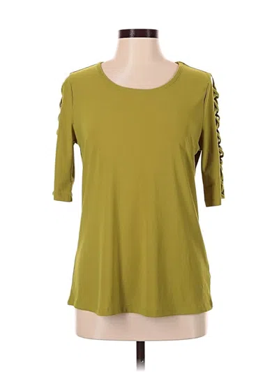 Pre-owned 89th & Madison 3/4 Sleeve Top Green Boatneck Tops