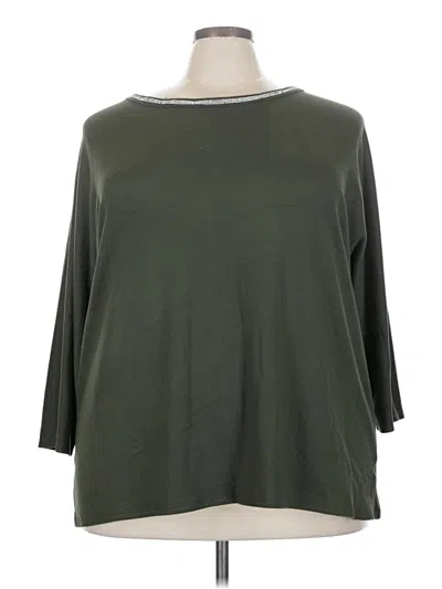 Pre-owned 89th & Madison 3/4 Sleeve Top Green Boatneck Tops