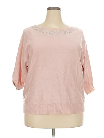 Pre-owned 89th & Madison 3/4 Sleeve Top Pink Boatneck Tops