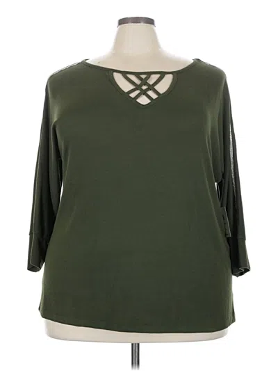 Pre-owned 89th & Madison 3/4 Sleeve T-shirt In Green